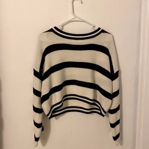 SHEIN cropped black & white striped sweater